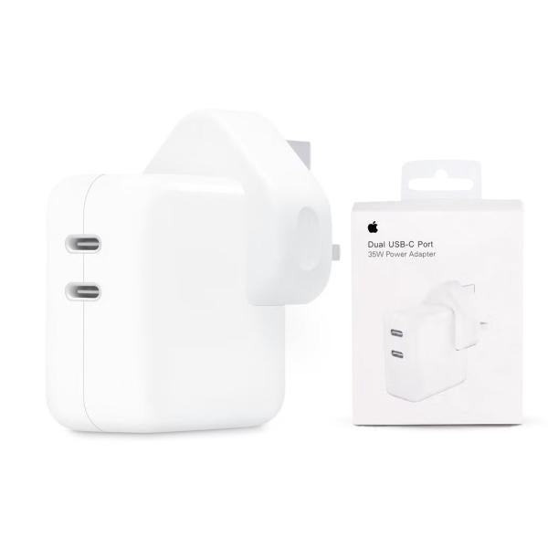 Iphone 35w Uk 3 Pin Dual Type C Fast Charging Pd Adapter