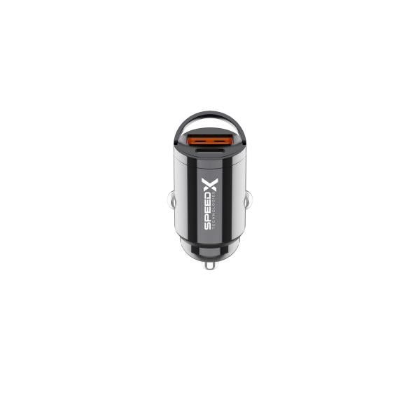 Speed-x Sx-c41 Mini 48w Pd + Qc Dual-port Aluminium Car Charger