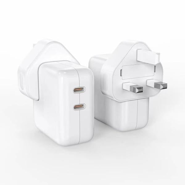 Iphone 35w Uk 3 Pin Dual Type C Fast Charging Pd Adapter