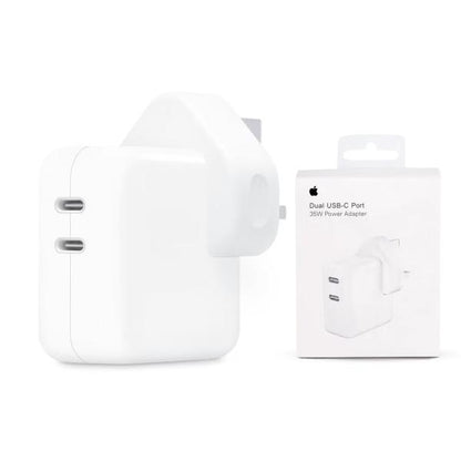 Iphone 35w Uk 3 Pin Dual Type C Fast Charging Pd Adapter